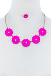 Fashion Cute Multi Tender Flower Necklace And Earring Set