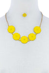 Fashion Cute Multi Tender Flower Necklace And Earring Set