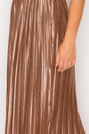 Lace Trim Accordion Pleated Midi Skirt