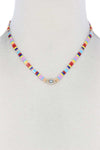 Evil Eye Charm Color Block Necklace