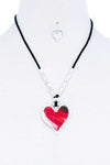 Fashion Stylish Heart Pendant Necklace And Earring Set