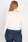 Waist Smoking V Neck Blouse