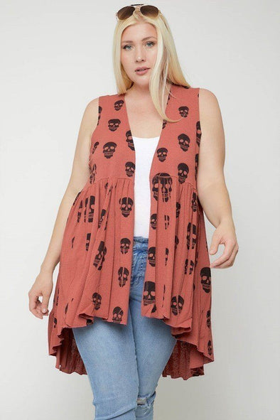 Sleeveless Cardigan Featuring A Long Flattering Silhouette