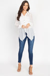 Flounce Hem Polka Dot Blouse