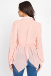 Flounce Hem Polka Dot Blouse