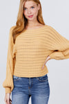 Dolman Sleeve Boat Neck Sweater