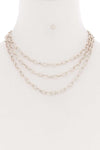 3 Simple Metal Chain Layered Necklace