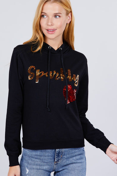 Sparkly Sequins Hoodie Pullover