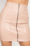 Front Zip Tulip Mini Skirt