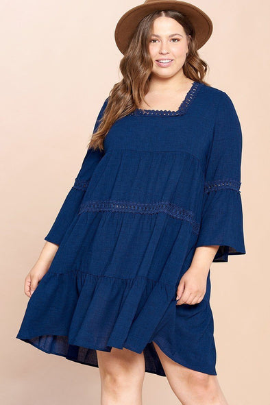 Solid Loose-fit Woven Babydoll Dress