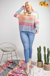 Striped Light Weight Knitted Sweater Top