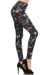 Floral Print, Full Length Leggings In A Slim Fitting Style With A Banded High Waist