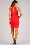 Sexy Holiday Halter Dress With Keyhole Detail