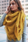 Mohair Open Work Square Blanket Scarf