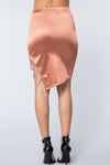 Jewel Strap Satin Midi Skirt