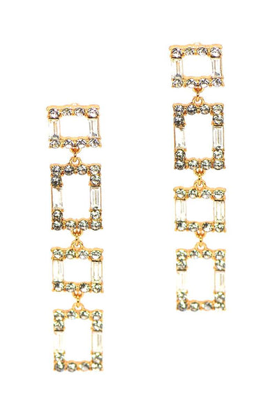 Square Rhinestone Drop Earring