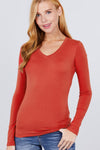 Cotton Jersey V-neck Top