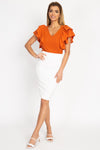 Ruffle Tiered Ribbed Top