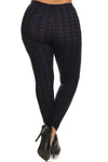 Plus Size Houndstooth Graphic Print, Full Length Leggings In A Slim Fitting Style With A Banded High Waist