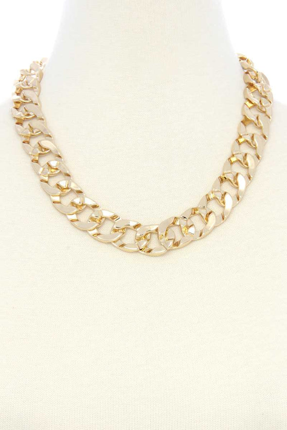 Cuban Link Chain Metal Necklace