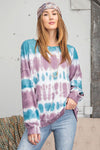 Ombre Dye Terry Knit Banded Bottom Pullover