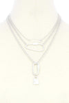 Lock Charm Metal Layered Necklace