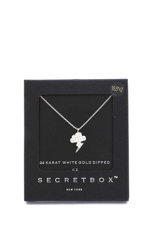 Secret Box Lighting Bolt Charm Necklace