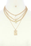 Dainty Butterfly Bear Charm Oval Link Layered Necklace
