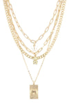 Dainty Butterfly Bear Charm Oval Link Layered Necklace