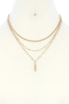 Metal Bar Oval Link Layered Neclace