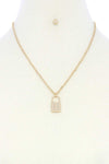 Saftey Pin Charm Link Layered Necklace