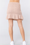 Smocked Ruffle Print Mini Skirt