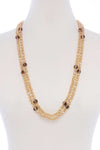 Glass Bead 2 Layered Long Necklace