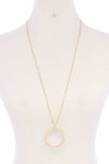 Metal Round Ring Pendant Necklace