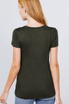 Short Sleeve Scoop Neck Top With Pocket