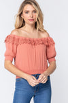 Off Shoulder Lace Detailed Top