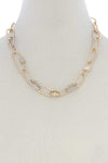 Rhinestone Oval Link Necklace