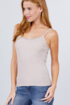 Lace Trim Rib Cami Knit Top