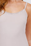 Lace Trim Rib Cami Knit Top