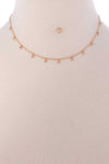 Metal Mini Round Dangle Necklace Earring Set