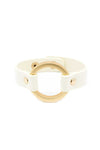 Faux Leather Round Ring Bracelet