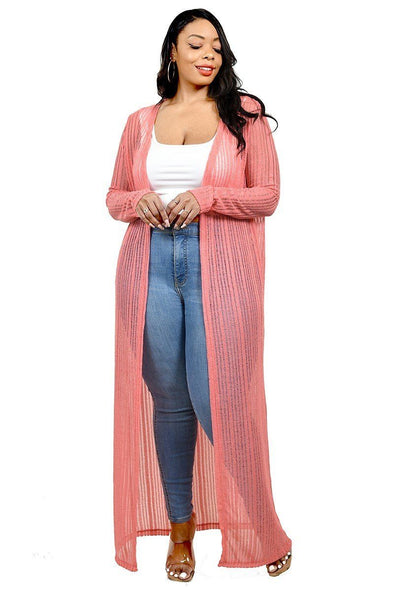 Plus Light Weight Knitted Cardigan