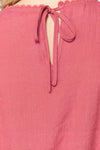 Short Shirring Slv Pleated Woven Top