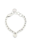 Sodajo Heart Charm Oval Link Bracelet