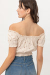 Off Shoulder, Cropped Top Puff Sleeve