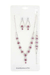 Elegant Rhinestone Bracelet Necklace Set
