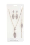 Elegant Marquise Rhinestone Bracelet Necklace Set