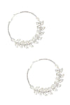 Marquise Shape Rhinestone Hoop Earring