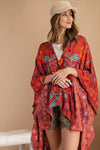 Scarf Printed Rayon Crepon Kimono