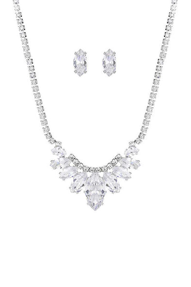 Stylish Crystal Rhinestone Necklace And Earring Set